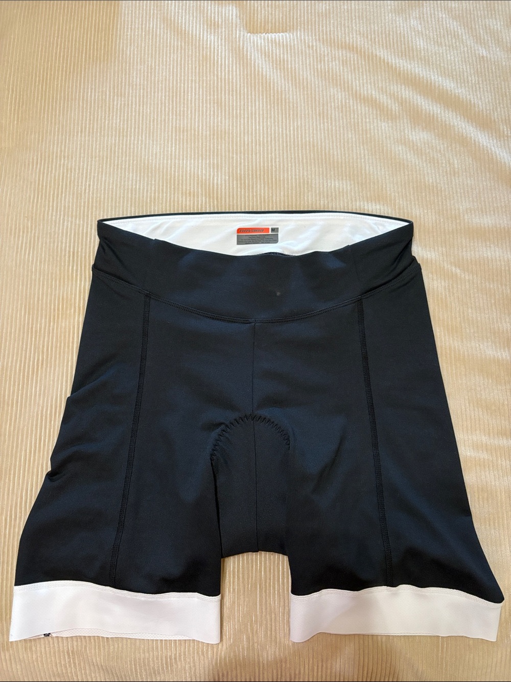 Novara Black Bib Shorts with White Interior and Red Logo